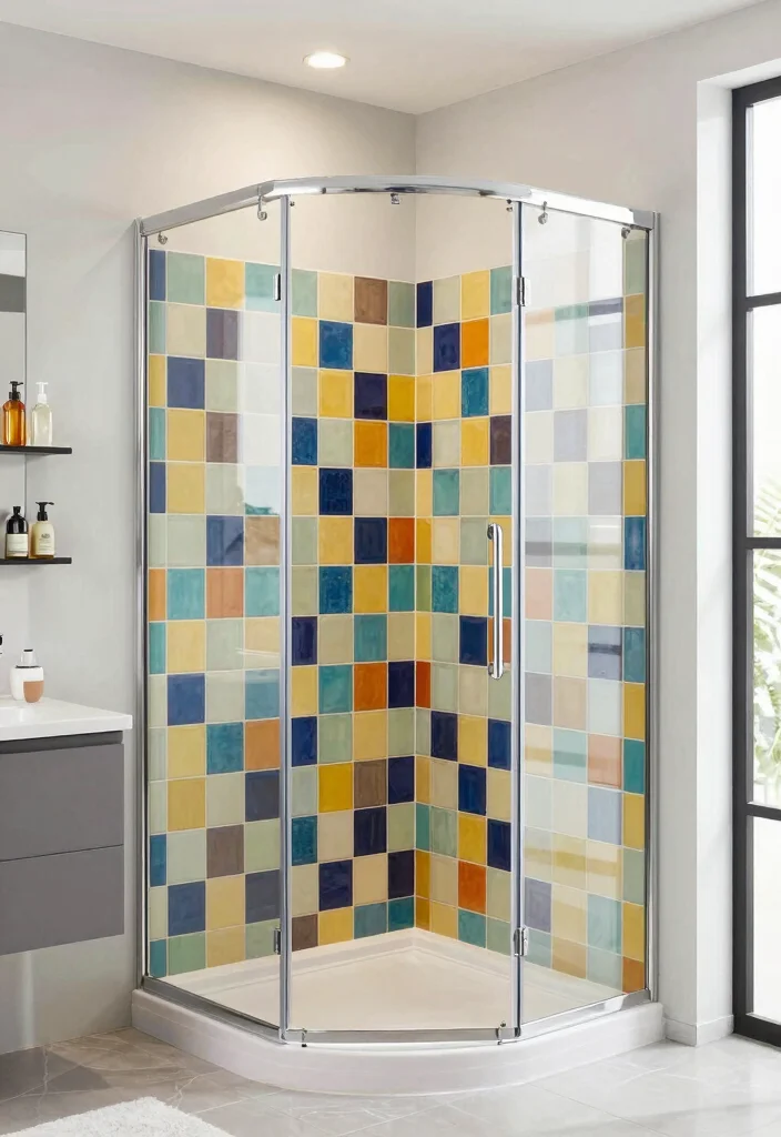 15 Checkered Bathroom Decor Ideas With Retro Style - 11. Custom Checkered Tile Accents 1