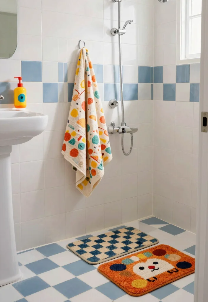 15 Checkered Bathroom Decor Ideas With Retro Style - 9. Whimsical Accessories 1