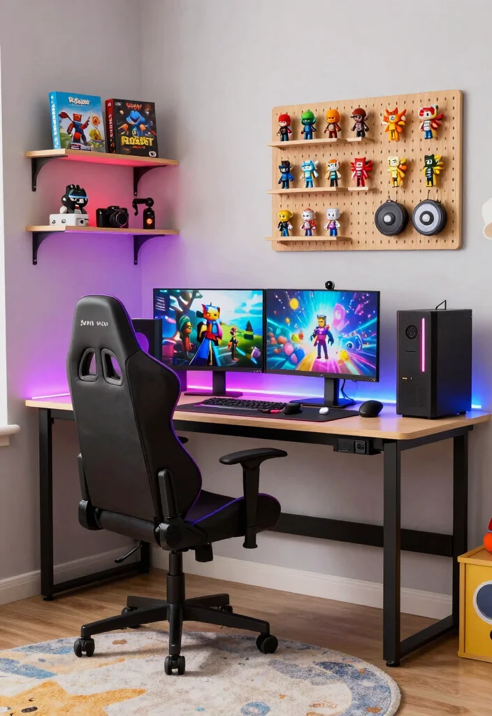 15 Club Roblox Bedroom Ideas: Fun Game Inspired Style - 2. Customizable Gaming Stations 1