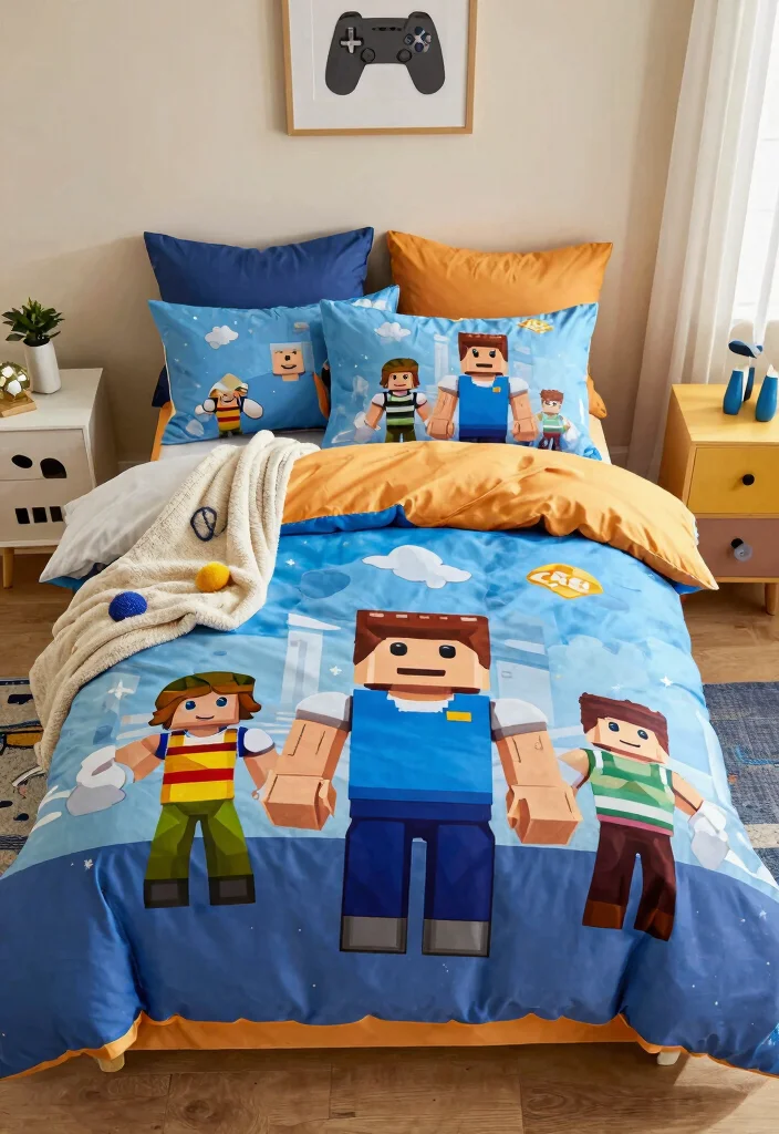 15 Club Roblox Bedroom Ideas: Fun Game Inspired Style - 3. Themed Bedding Sets 1