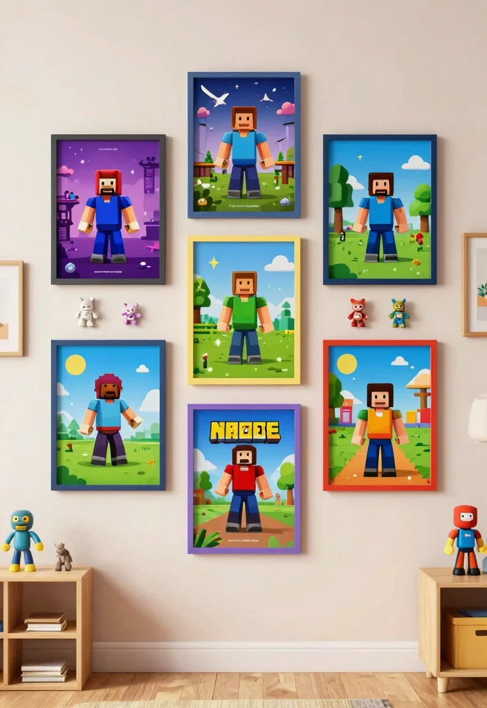 15 Club Roblox Bedroom Ideas: Fun Game Inspired Style - 5. Fun Roblox Art and Posters 1