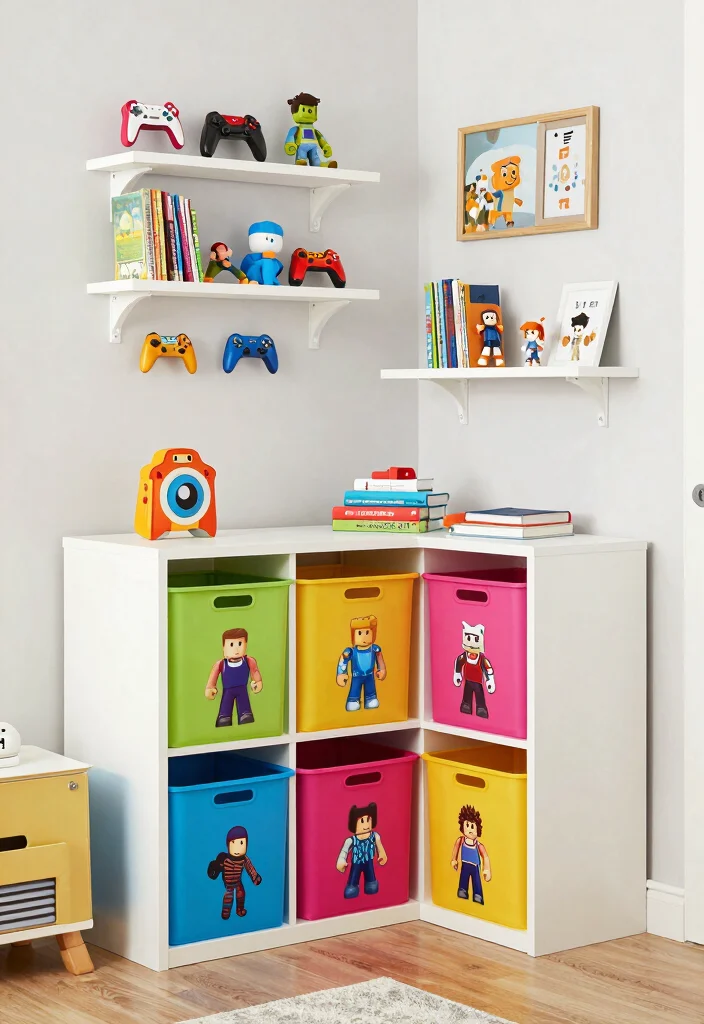 15 Club Roblox Bedroom Ideas: Fun Game Inspired Style - 9. Themed Storage Solutions 1