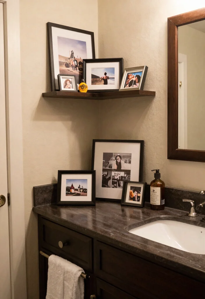 15 Dark Vanity Bathroom Ideas With Bold Mood - 15. Personal Touches 1