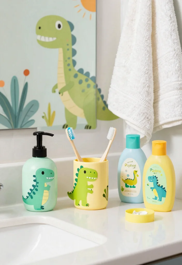 15 Dinosaur Bathroom Ideas Kids Will Love - 4. Dinosaur-Themed Toiletries 1