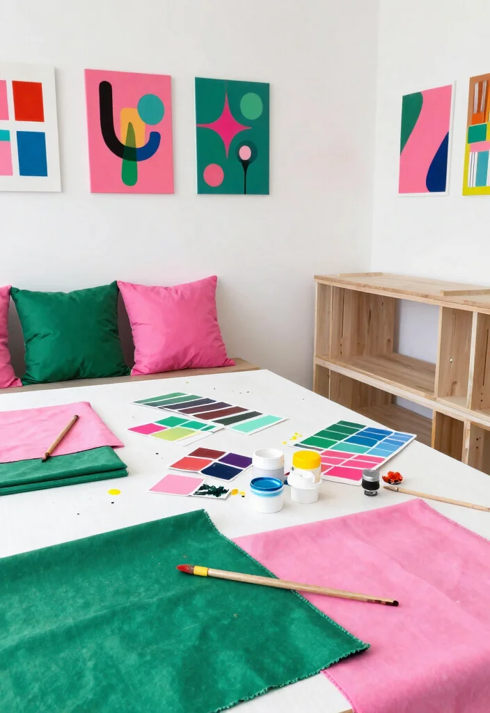 15 Emerald Green and Pink Bedroom Ideas: Bold Elegant Contrast - 15. Fun DIY Projects 1