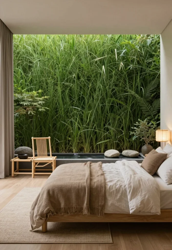 15 Grass Wall Backdrop Bedroom Ideas: Bold Nature Accents - 8. Zen Retreat 1