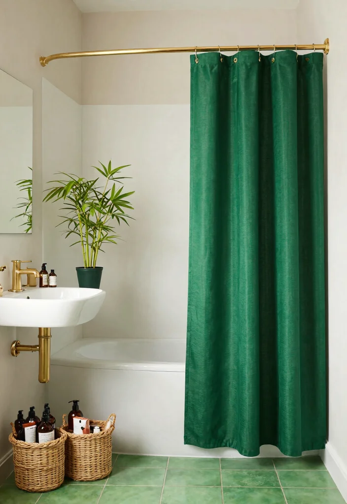 15 Green Small Bathroom Ideas With Fresh Style - 2. Vibrant Green Accents 1