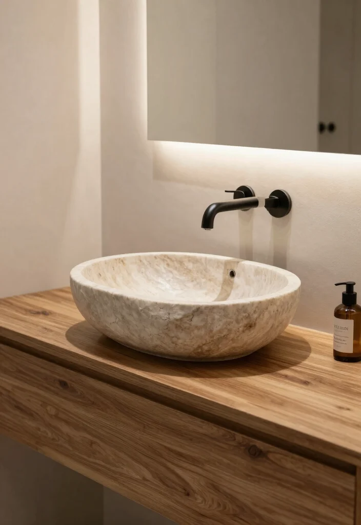 15 Natural Wood Bathroom Vanity Ideas With Warm Texture - 15. Unique Sink Designs 1