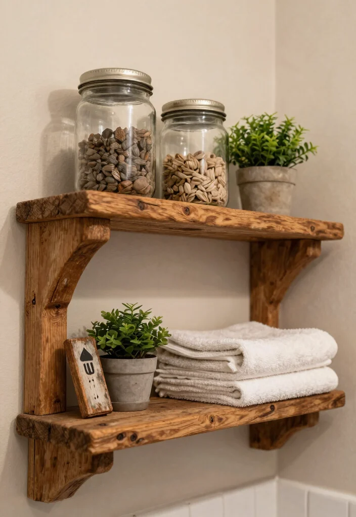 15 Primitive Bathroom Decor Ideas With Rustic Feel - 1. Weathered Wood Accents 1