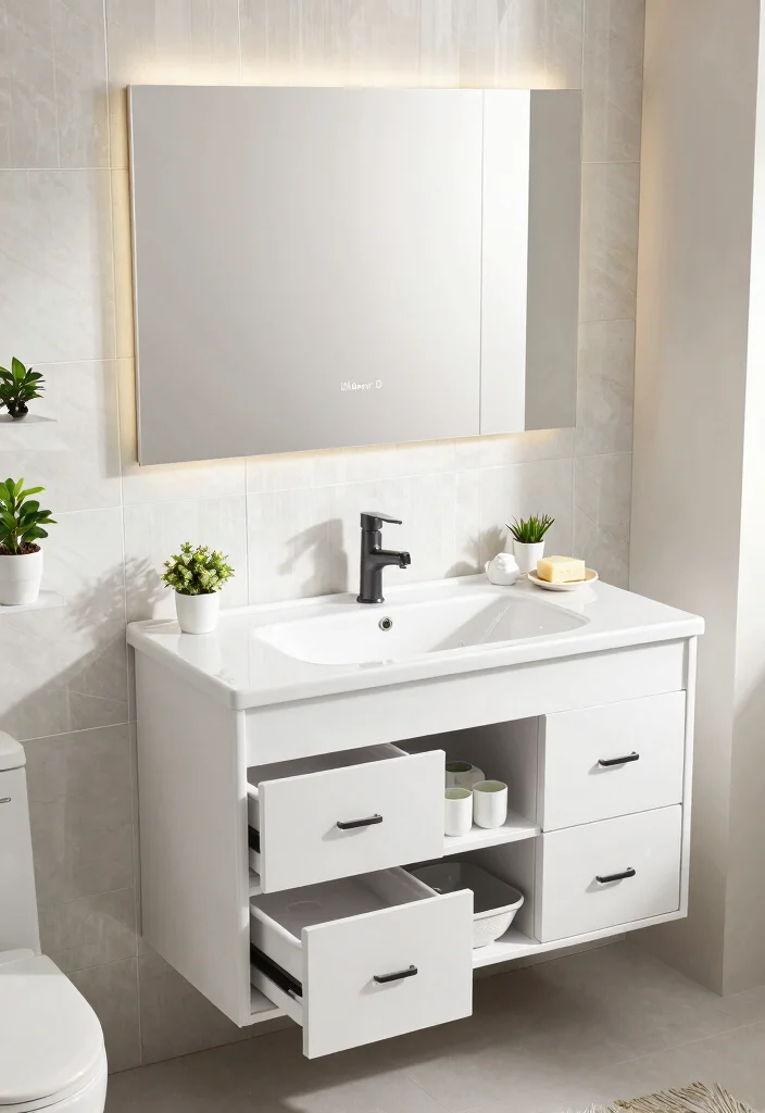 15 Small Bathroom Sink Ideas That Save Space - 11. Sink with Integrated Storage 1