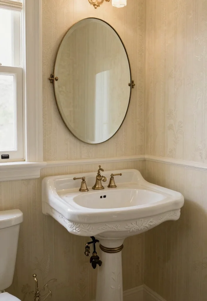 15 Small Bathroom Sink Ideas That Save Space - 13. Vintage-Style Sinks 1