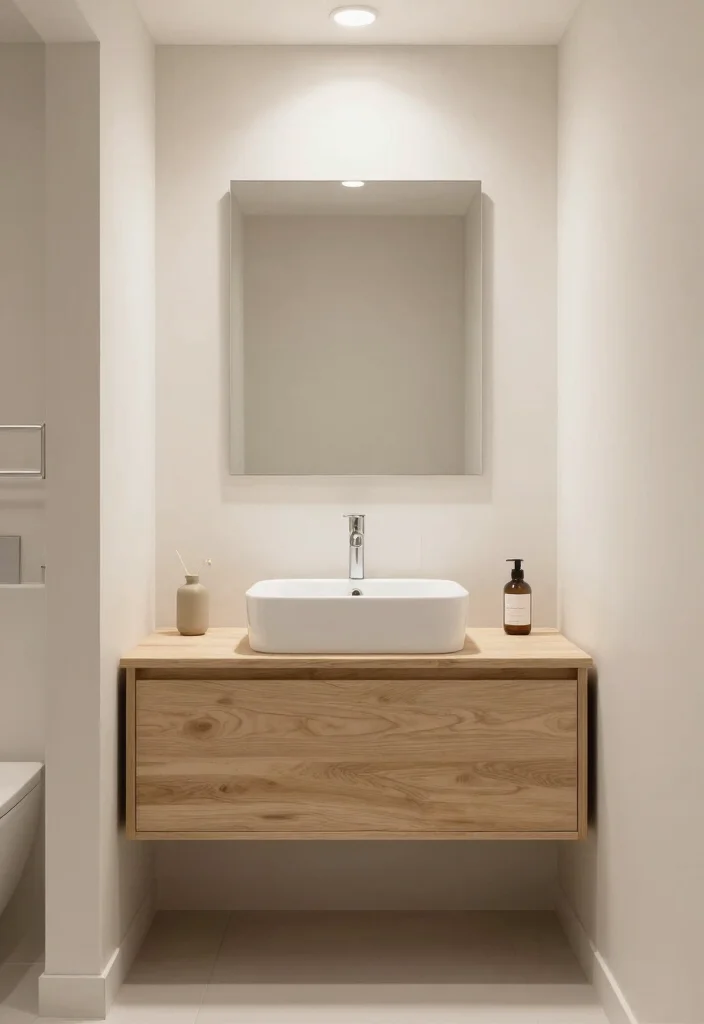 15 Small Guest Bathroom Ideas That Impress Visitors - 12. Floating Vanities 1