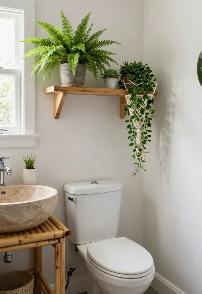 15 Small Guest Bathroom Ideas That Impress Visitors - 4. Greenery and Natural Elements 1