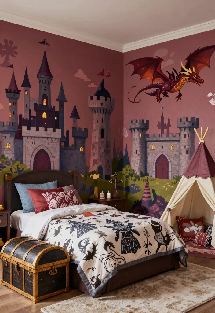 15 Small Kids Bedroom Ideas for Boys: Fun and Functional - 11. Magical Medieval Kingdom 1