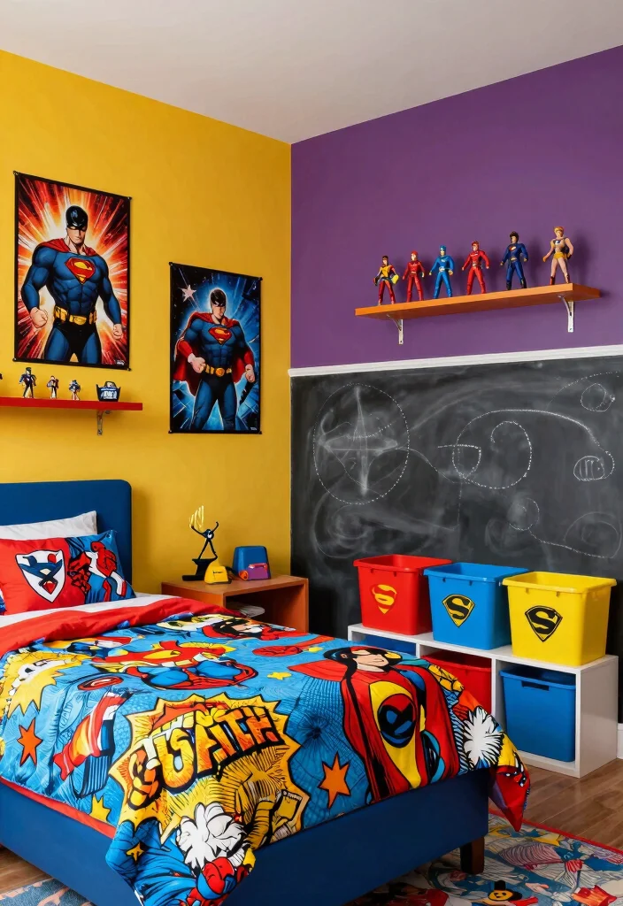 15 Small Kids Bedroom Ideas for Boys: Fun and Functional - 4. Superhero Headquarters 1