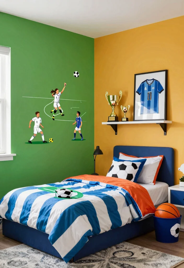 15 Small Kids Bedroom Ideas for Boys: Fun and Functional - 5. Sports Fanatic Haven 1