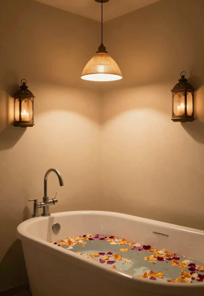 15 Turkish Bathroom Ideas With Spa Like Ambience - 5. Spa-Inspired Lighting 1