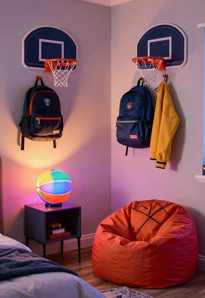 16 Basketball Bedroom Ideas for Boys Fun Sporty Style - 15. Funky Basketball Accessories 1