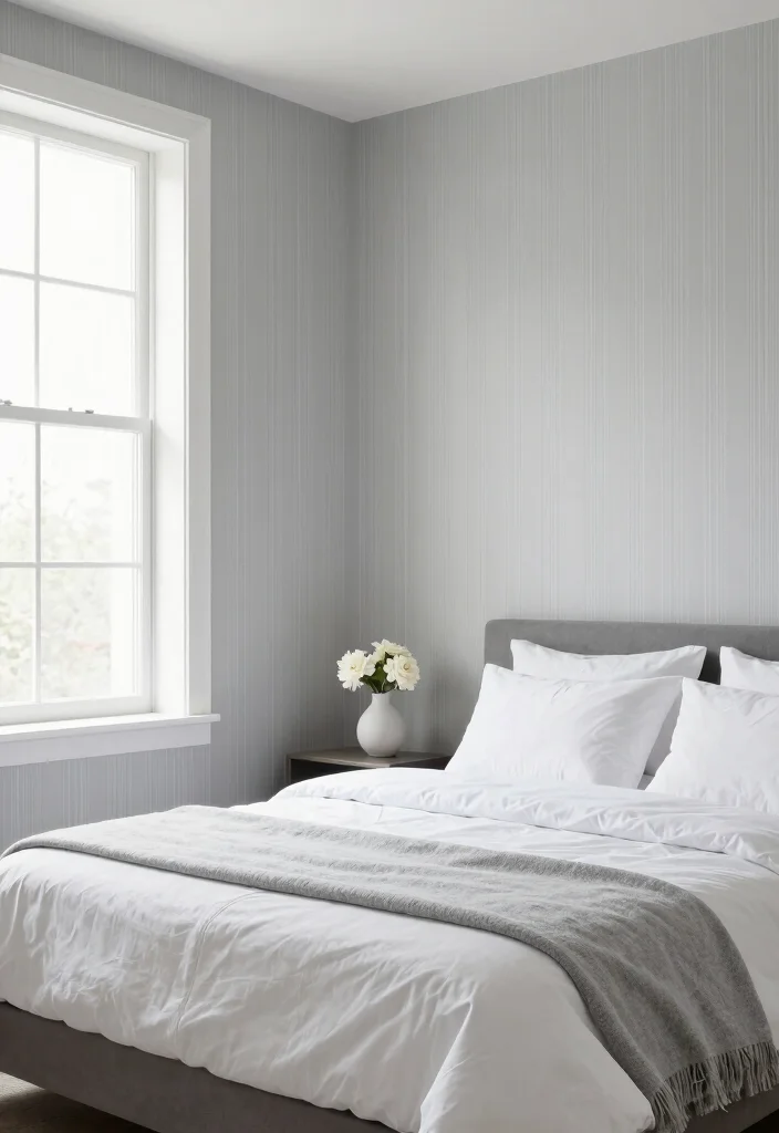 16 Bedroom Wallpaper Texture Seamless Ideas for Subtle Depth - 1. Subtle Stripes for a Sophisticated Look 1