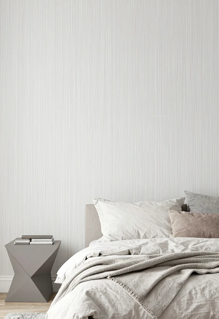 16 Bedroom Wallpaper Texture Seamless Ideas for Subtle Depth - 13. Minimalist Lines for a Clean Finish 1