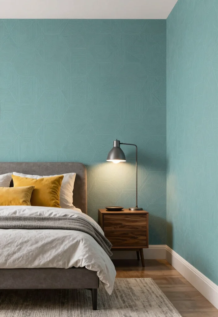 16 Bedroom Wallpaper Texture Seamless Ideas for Subtle Depth - 2. Textured Hexagons for a Modern Edge 1