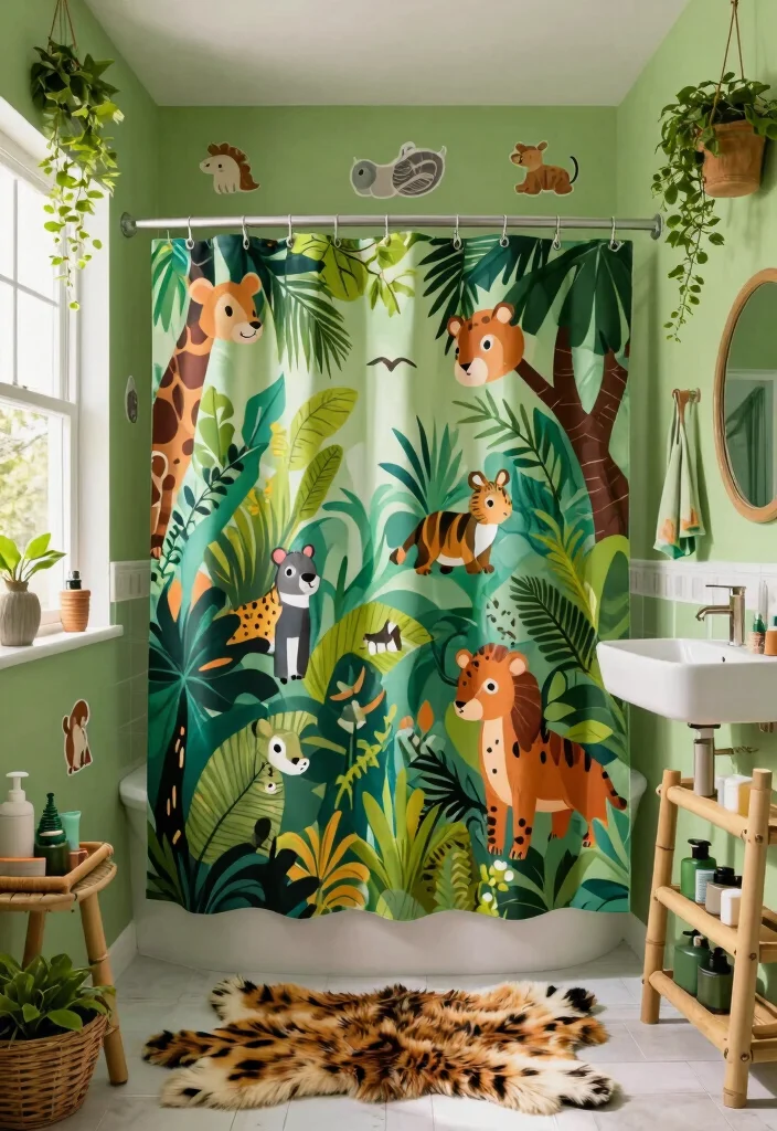16 Boy Bathroom Ideas With Playful Themes - 1. Jungle Safari Expedition 1