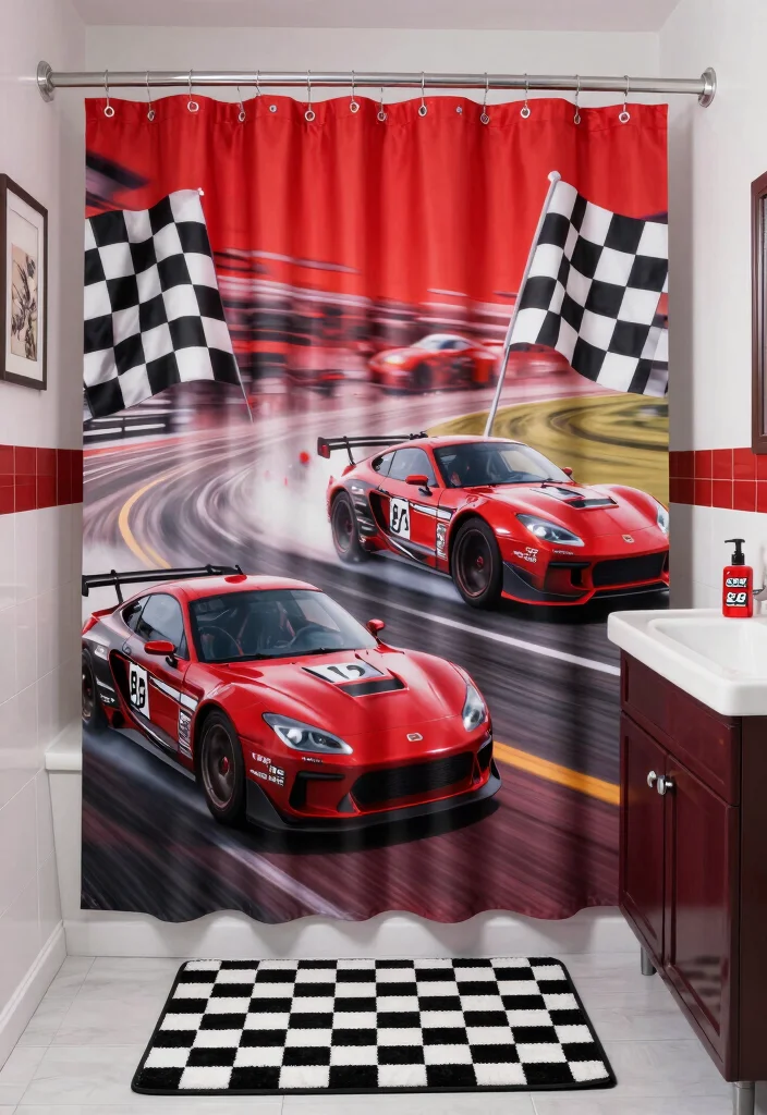 16 Boy Bathroom Ideas With Playful Themes - 10. Racing Track 1