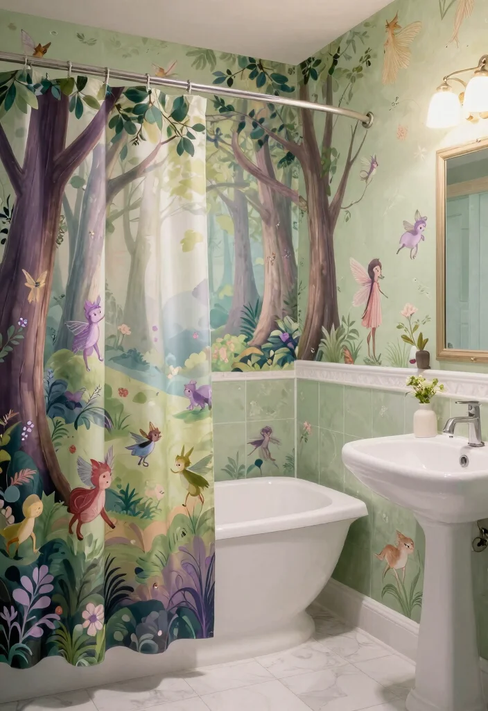 16 Boy Bathroom Ideas With Playful Themes - 14. Fairy Tale Forest 1