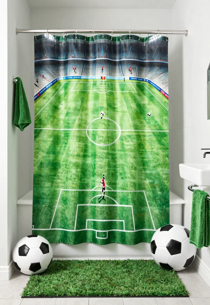 16 Boy Bathroom Ideas With Playful Themes - 15. Soccer Stadium 1