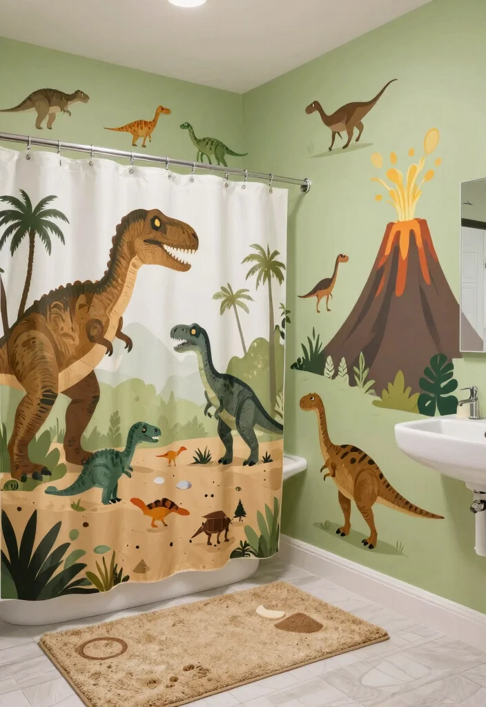 16 Boy Bathroom Ideas With Playful Themes - 4. Dinosaur Discovery Den 1