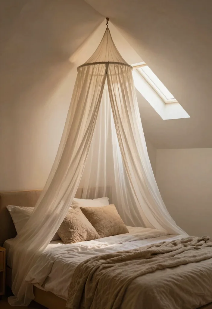 16 Dormer Bedroom Ideas for Sloped Ceiling Smart Layouts - 12. Intimate Bed Canopies 1
