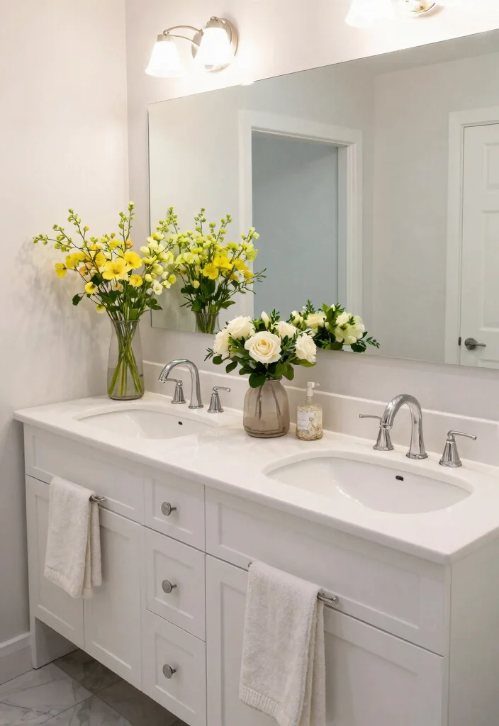 16 Double Sink Bathroom Vanity Ideas For Master Suites - 16. Seasonal Decor Changes 1