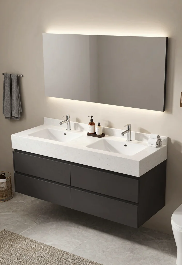 16 Double Sink Bathroom Vanity Ideas For Master Suites - 8. Two-Toned Bliss 1