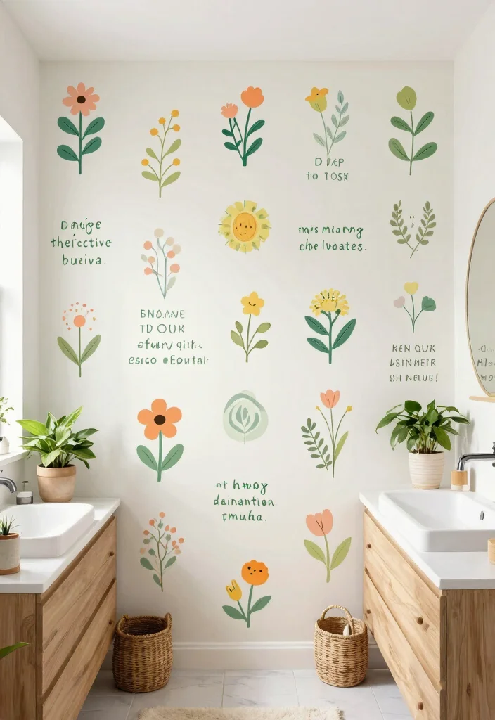 16 Eco-Friendly Bathroom Wall Art And Frame Decor Ideas - 14. Eco-friendly Wall Decals 1