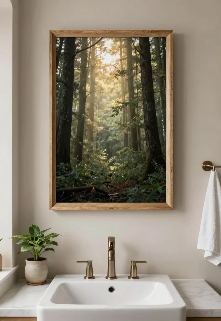 16 Eco-Friendly Bathroom Wall Art And Frame Decor Ideas - 4. Nature Photography 1