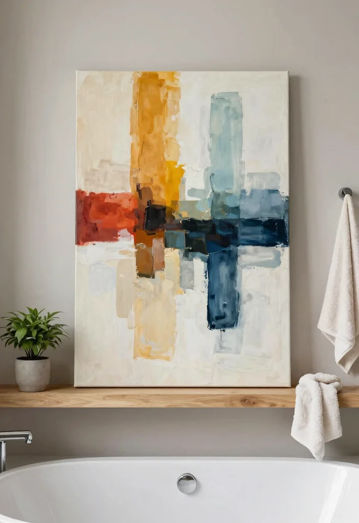 16 Eco-Friendly Bathroom Wall Art And Frame Decor Ideas - 5. Canvas Art 1