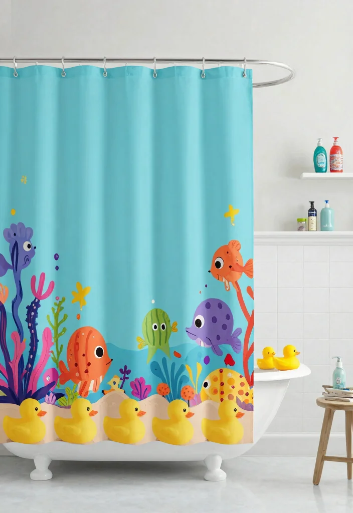 16 Girls Bathroom Decor Ideas With Bright Fun Colours - 1. Whimsical Shower Curtains 1
