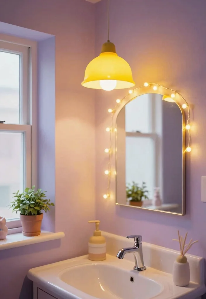 16 Girls Bathroom Decor Ideas With Bright Fun Colours - 10. Fun Lighting Fixtures 1