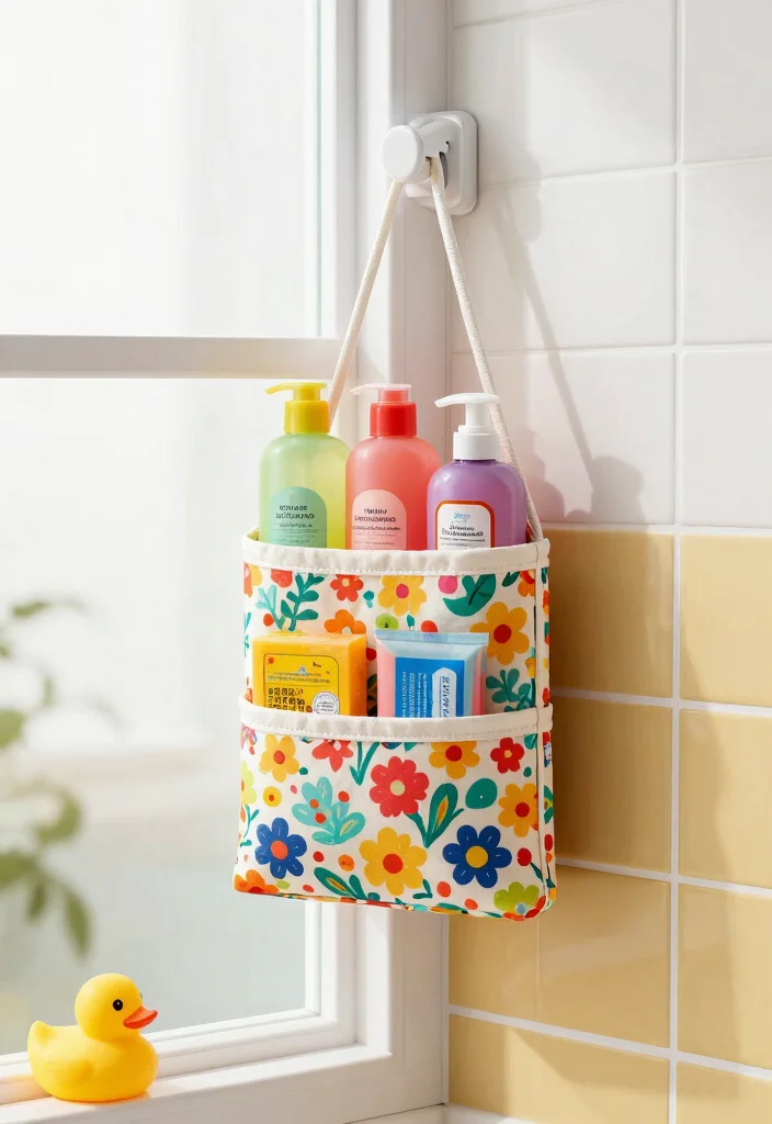 16 Girls Bathroom Decor Ideas With Bright Fun Colours - 11. Colorful Shower Caddies 1