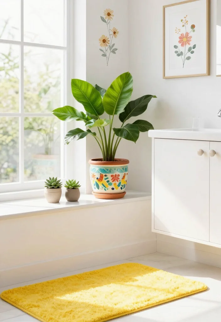 16 Girls Bathroom Decor Ideas With Bright Fun Colours - 14. Nature-Inspired Decor 1