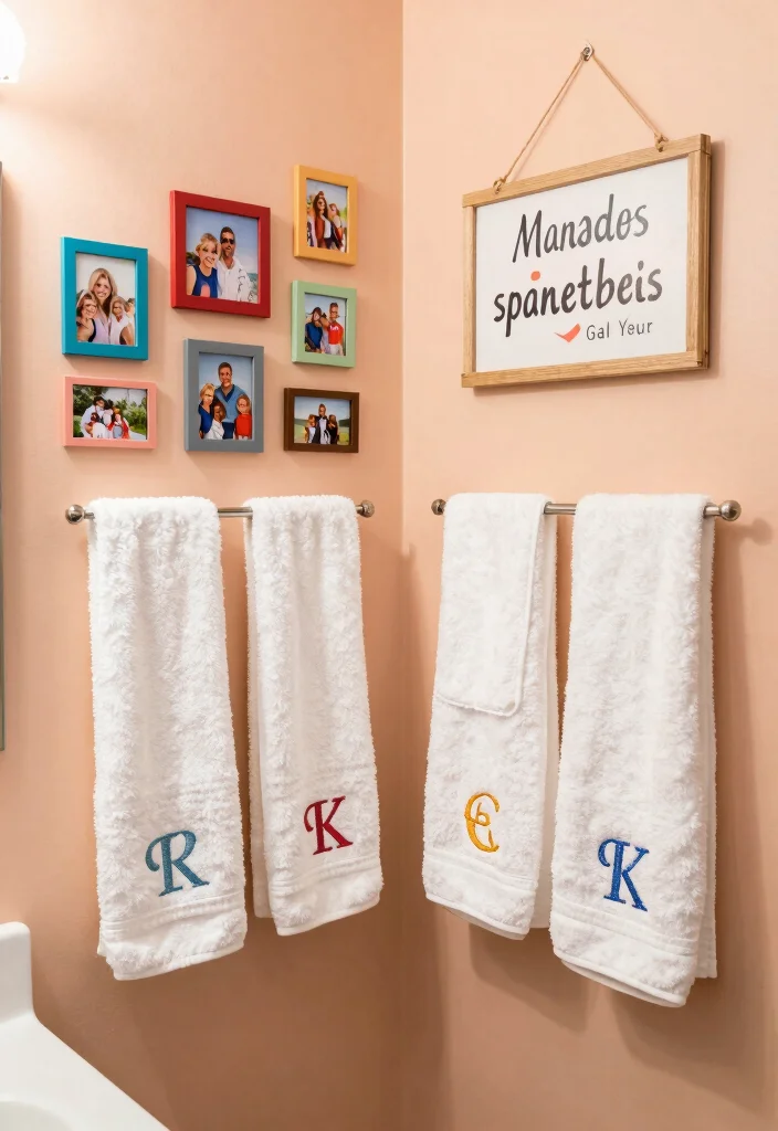 16 Girls Bathroom Decor Ideas With Bright Fun Colours - 8. Personalized Decor 1