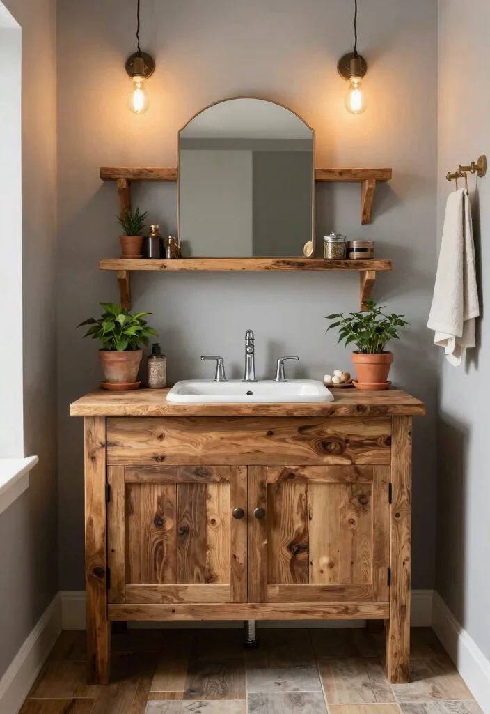 16 Man Bathroom Ideas With Rugged Aesthetic - 2. Rustic Wood Accents 1