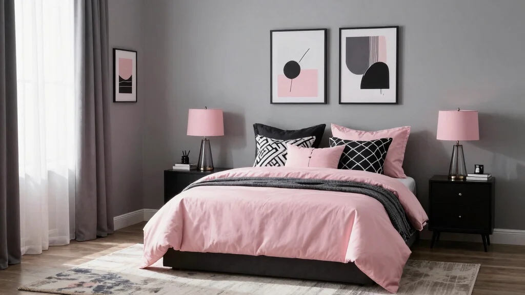 16 Pink Grey and Black Bedroom Ideas Modern Chic Style