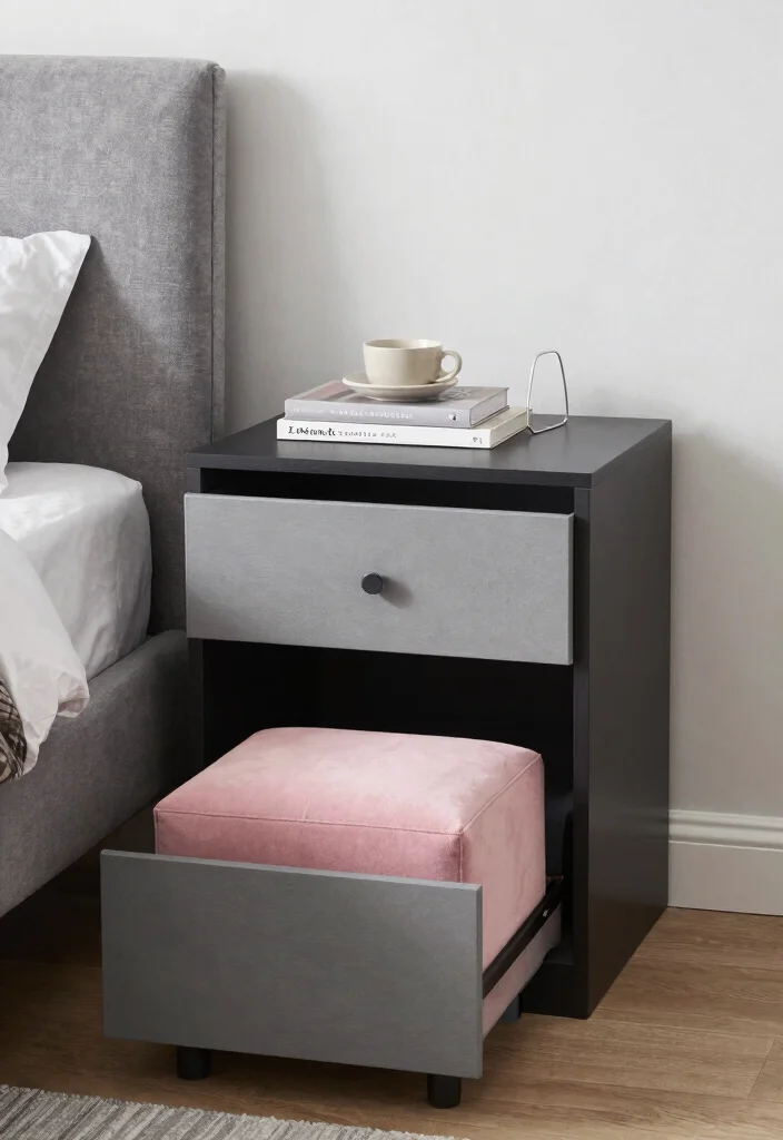 16 Pink Grey and Black Bedroom Ideas Modern Chic Style - 10. Functional Decor 1