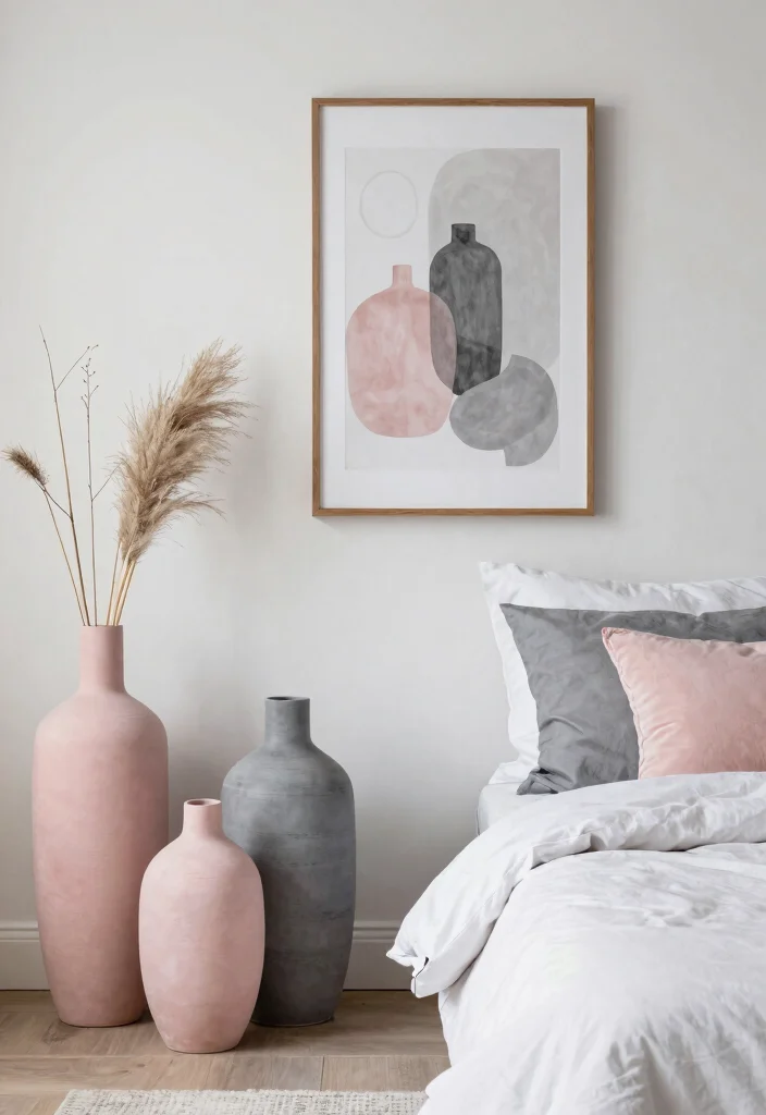 16 Pink Grey and Black Bedroom Ideas Modern Chic Style - 16. Creative Accent Pieces 1