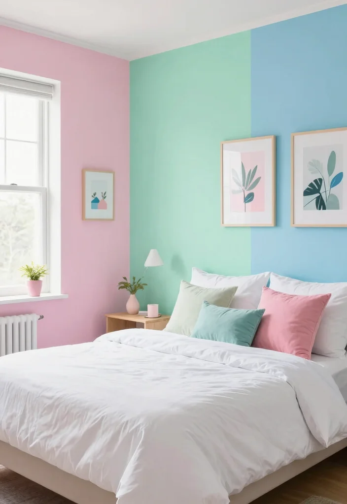 16 Primary Bedroom Accent Wall Ideas for a Stylish Focal Point - 14. Color-Blocked Wall 1
