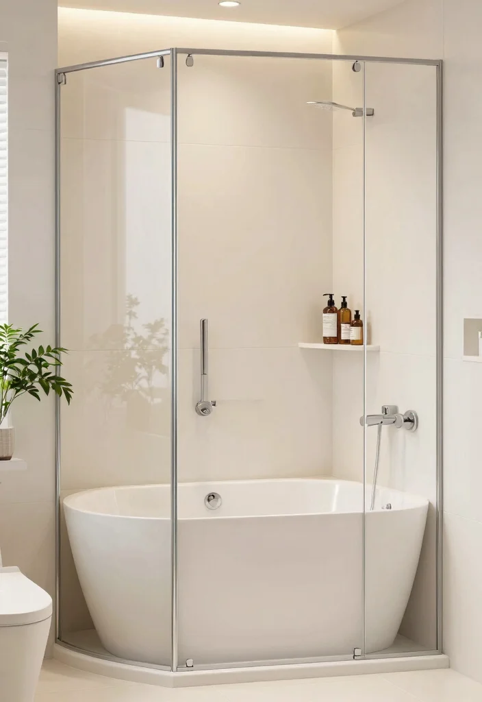 16 Small Bathroom Bathtub Ideas For Compact Spaces - 3. Bathtub with Shower Combo 1
