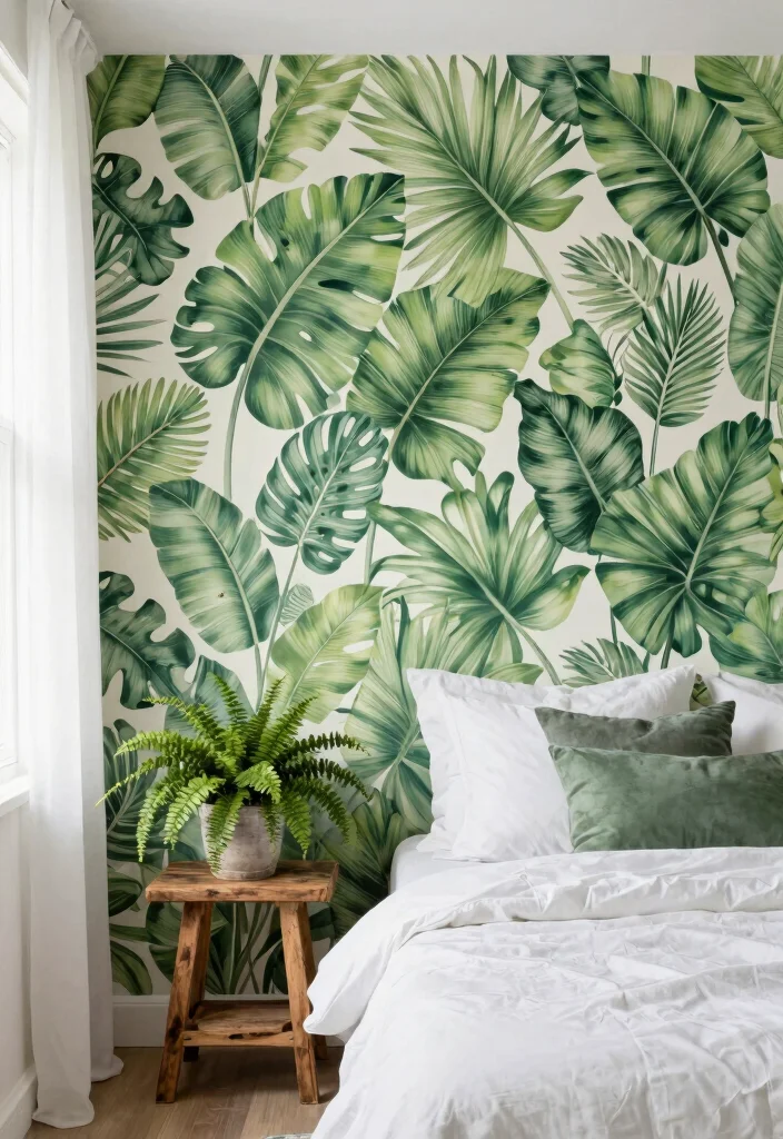 16 Small Bedroom Wallpaper Ideas: Stylish Space-Saving Looks - 1. Nature-Inspired Botanical Prints 1