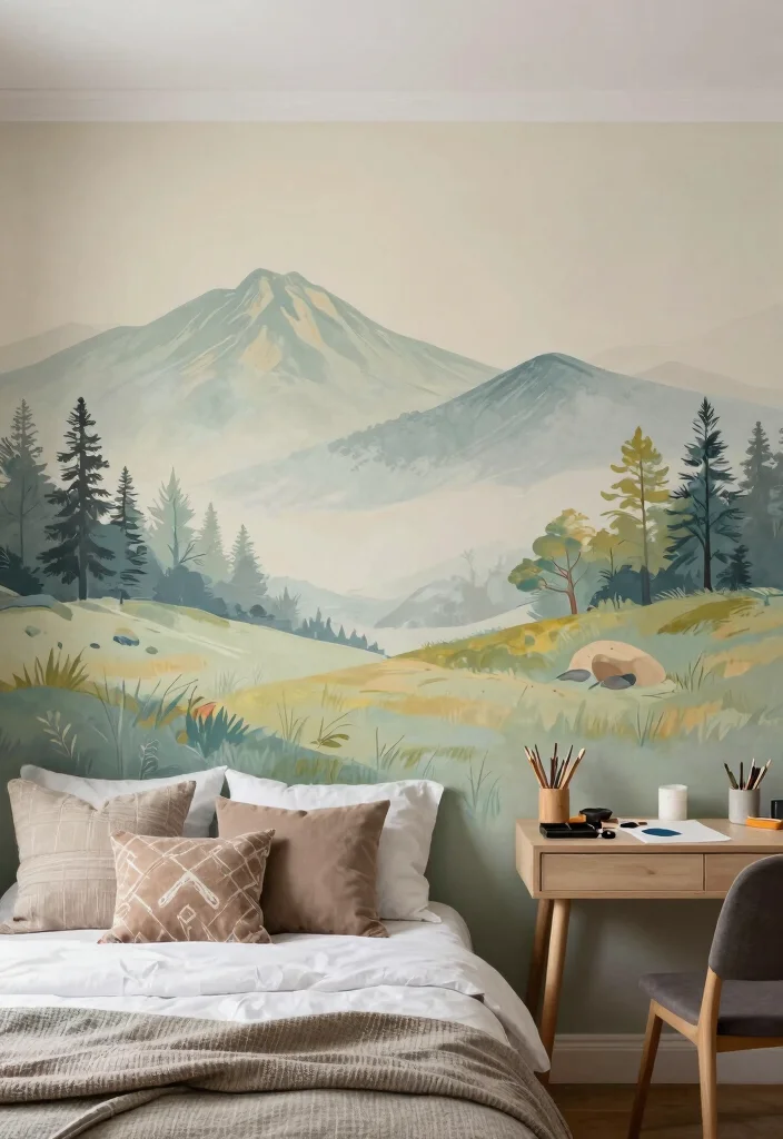 16 Small Bedroom Wallpaper Ideas: Stylish Space-Saving Looks - 12. Creative Murals for Personal Expression 1