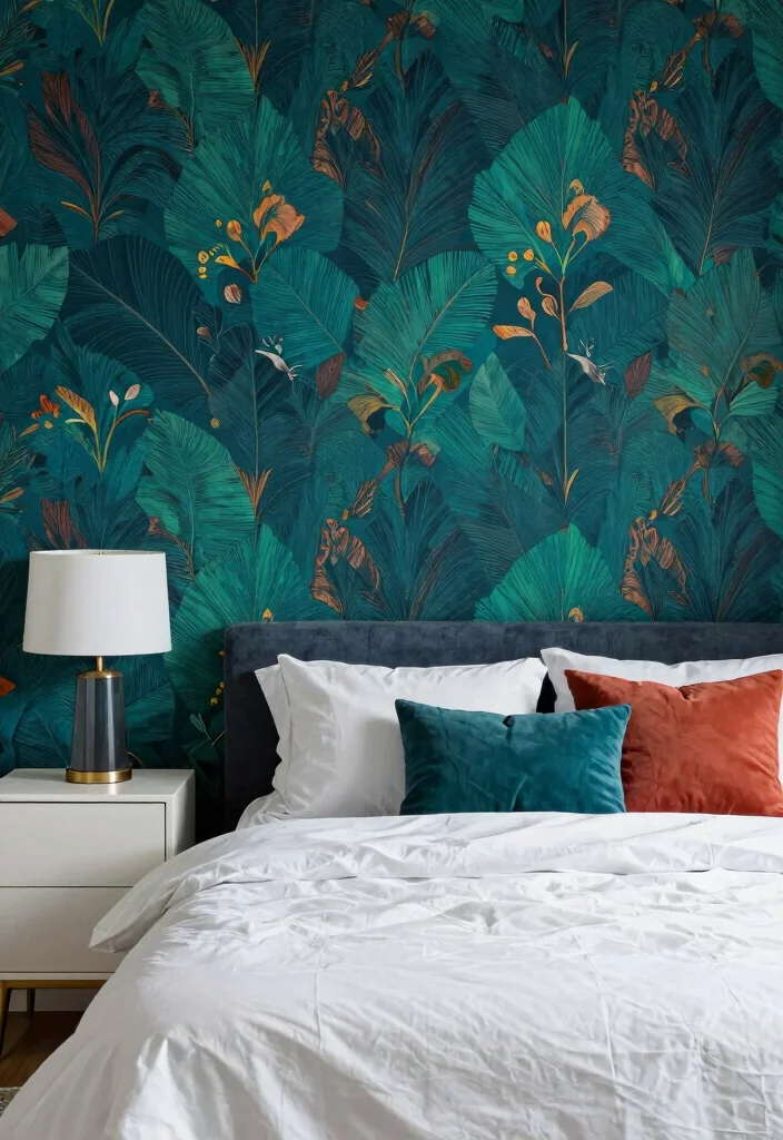 16 Small Bedroom Wallpaper Ideas: Stylish Space-Saving Looks - 7. Bold Patterns to Make a Statement 1